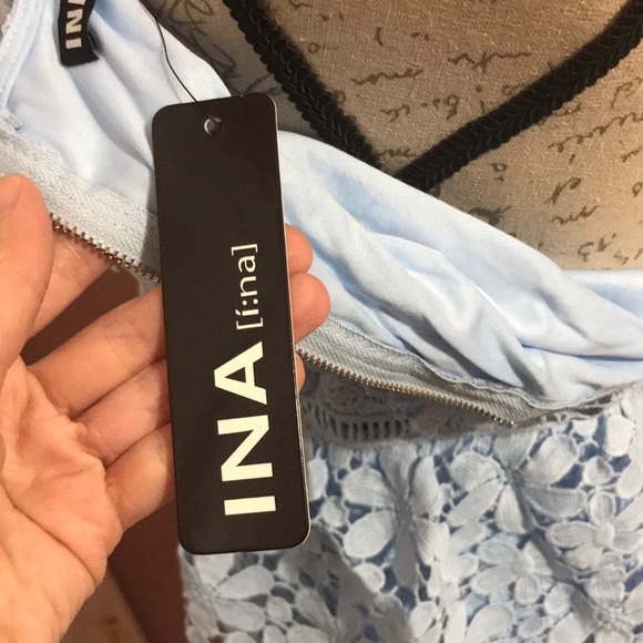 LAST ONE‼️ MEDIUM LEFT Baby Blue Lace Dress - Picture 5 of 5